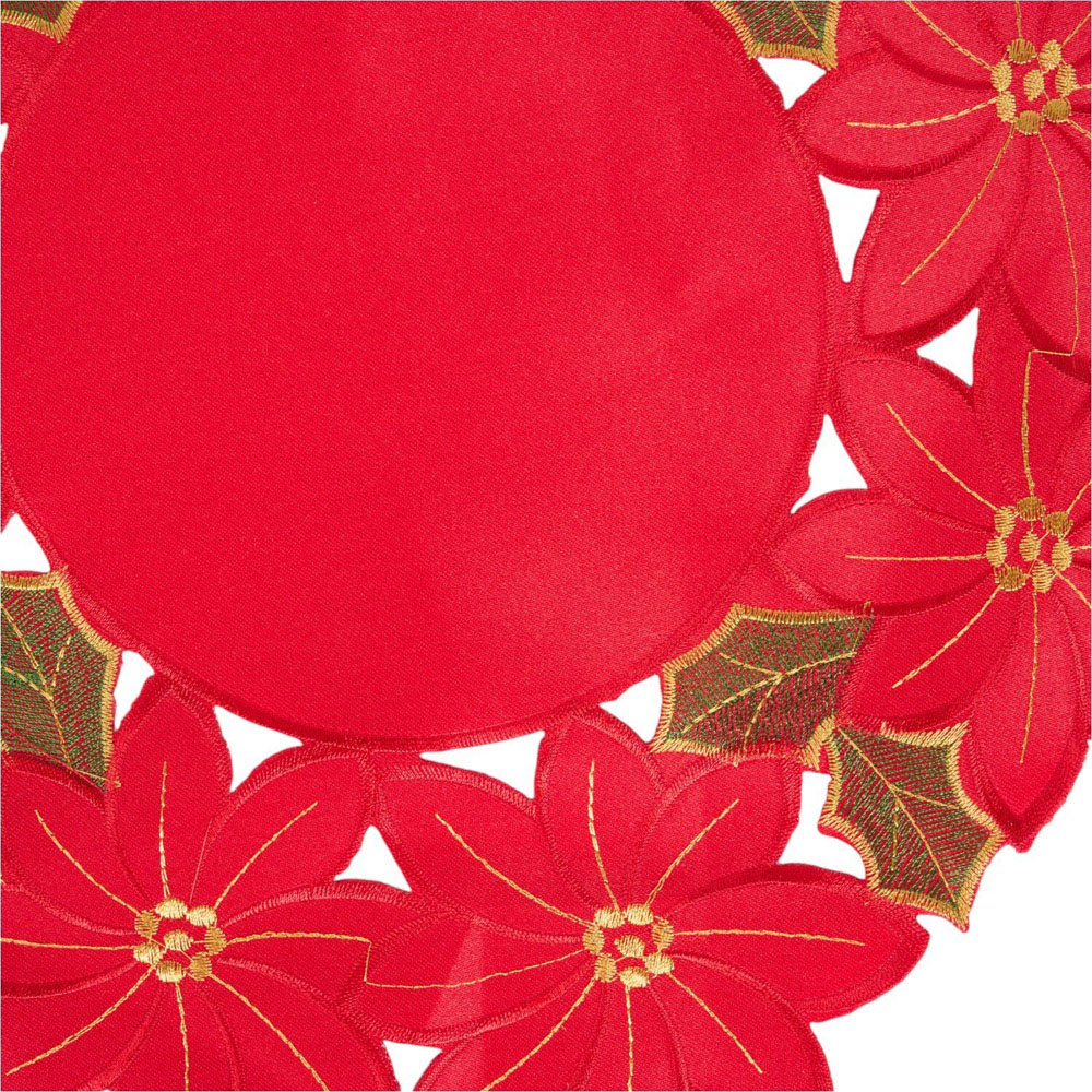 Pack of 2 Poinsettia Placemats Red Image 5