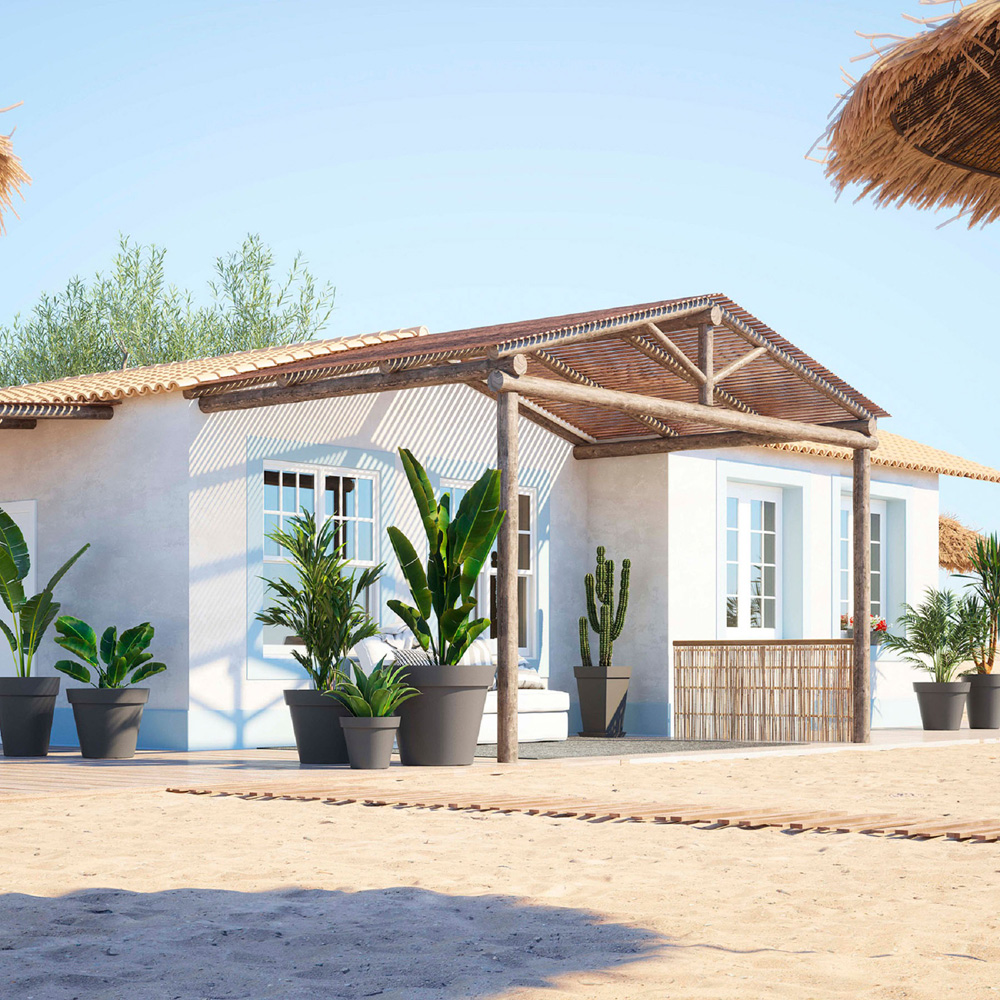 Artevasi Capri Anthracite Round Plastic Plant Pot 40cm Image 4