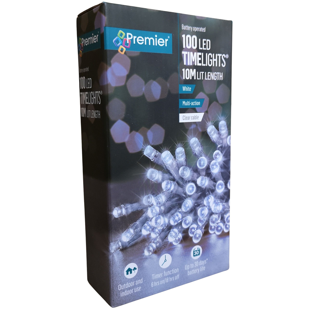 Premier TimeLights 100 Cool White LED Multi-Function Christmas String Light 10m Image 2