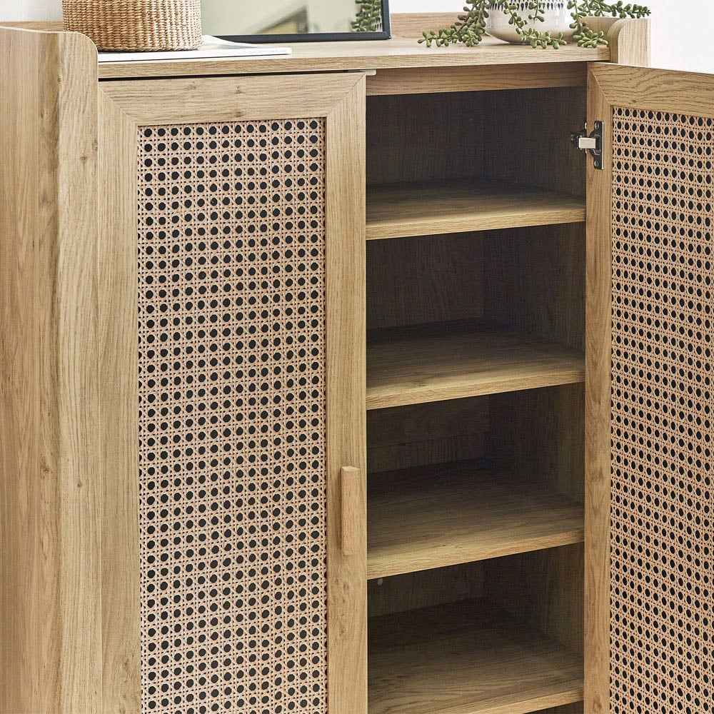 Julian Bowen Sydney 2 Door Rattan Effect Shoe Cabinet Image 6