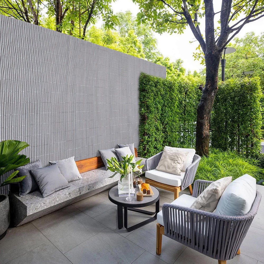 Living and Home 4.9 x 16.4ft Light Grey Waterproof UV-Resistant Privacy Fence Image 5