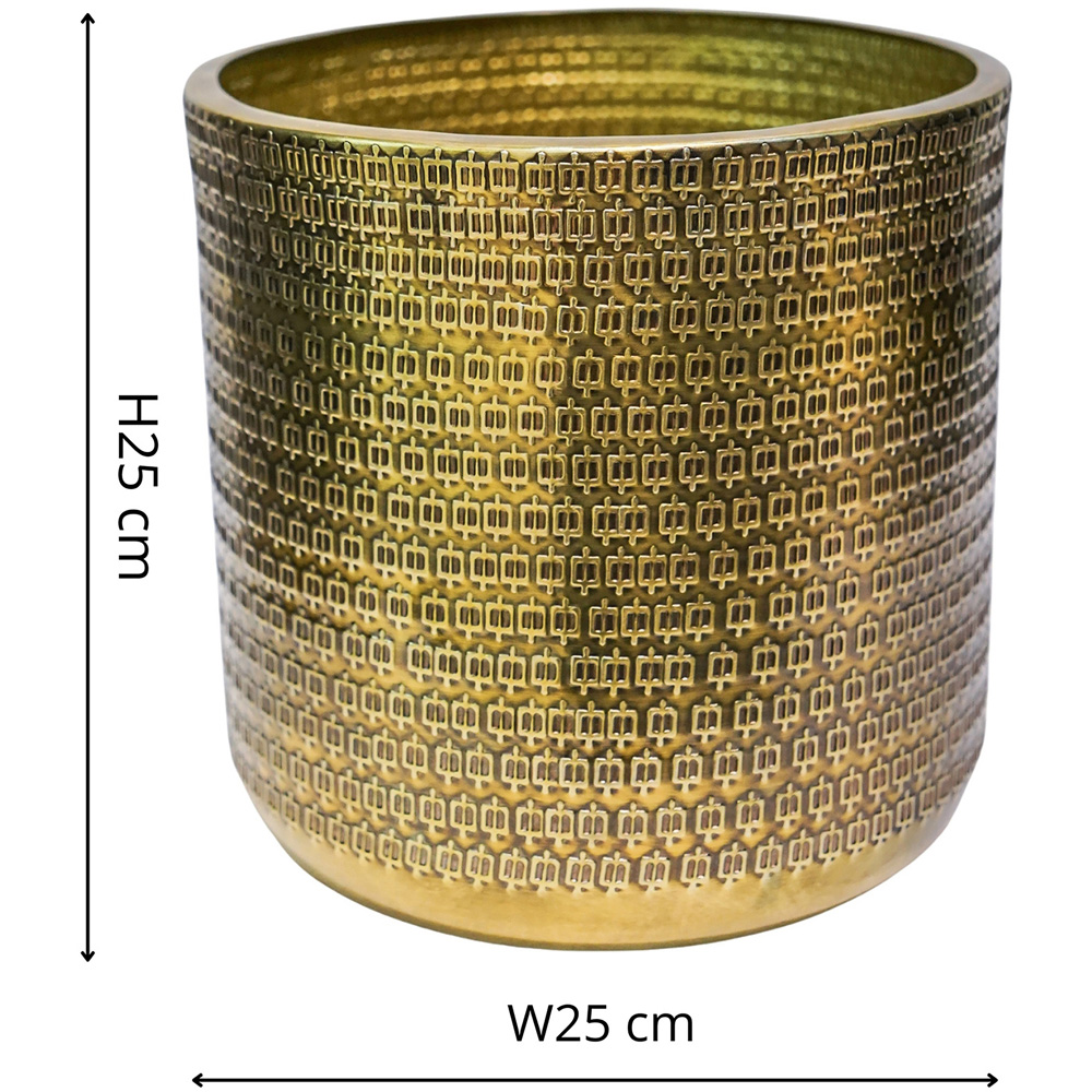 Ivyline Solis Gold Embossed Planter 25 x 25cm Image 7