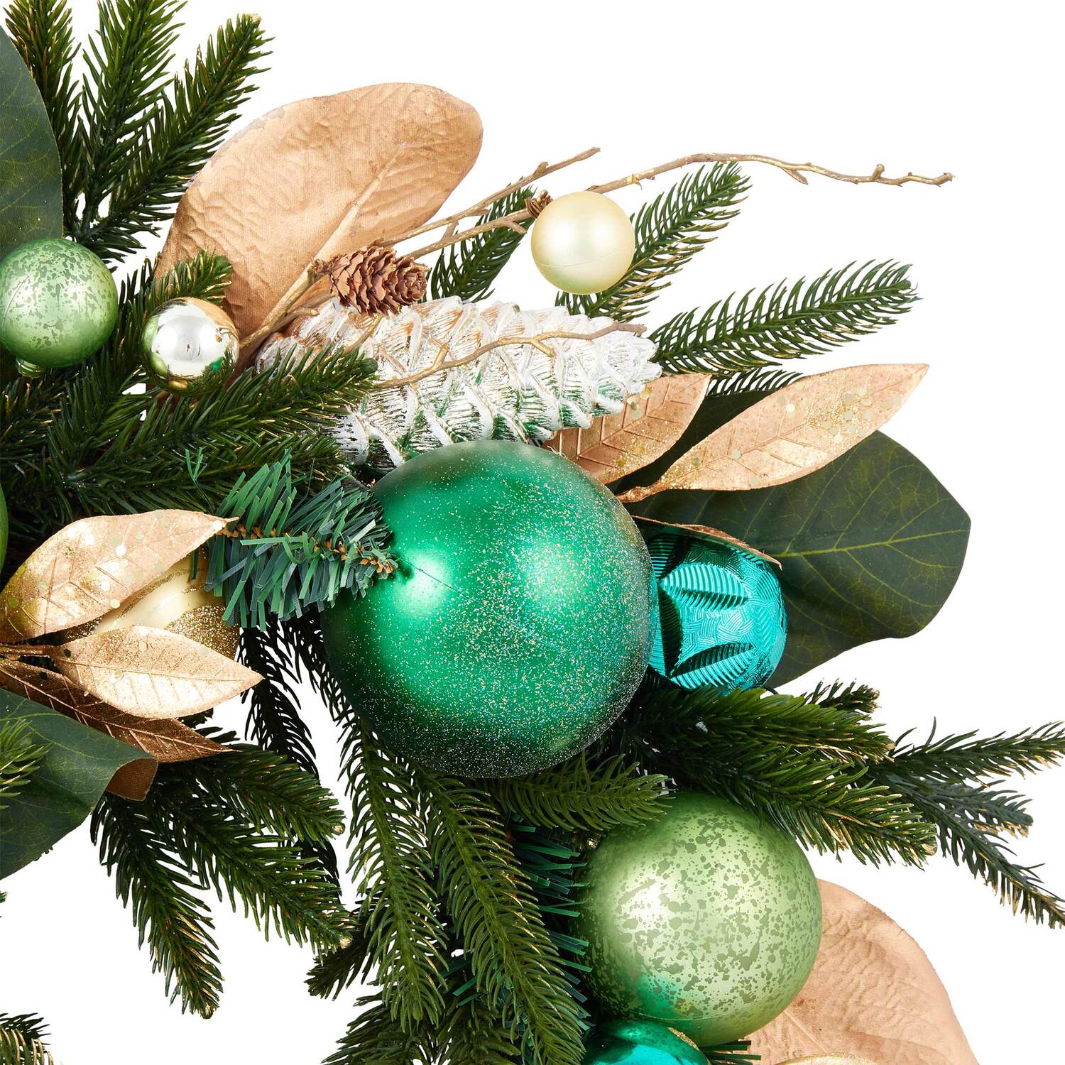 Emerald and Gold Bauble Wreath - Emerald and Gold Image 3