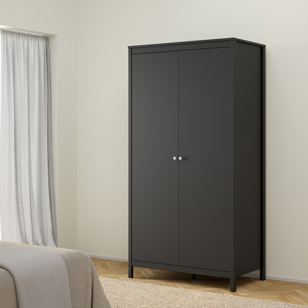 Florence Madrid 2 Door Matt Black Wardrobe Image 6