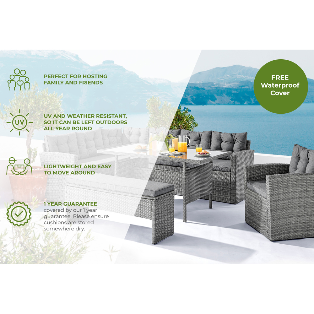 Furniturebox Sierra Rattan 9 Seater Garden Dining Set Beige Image 9