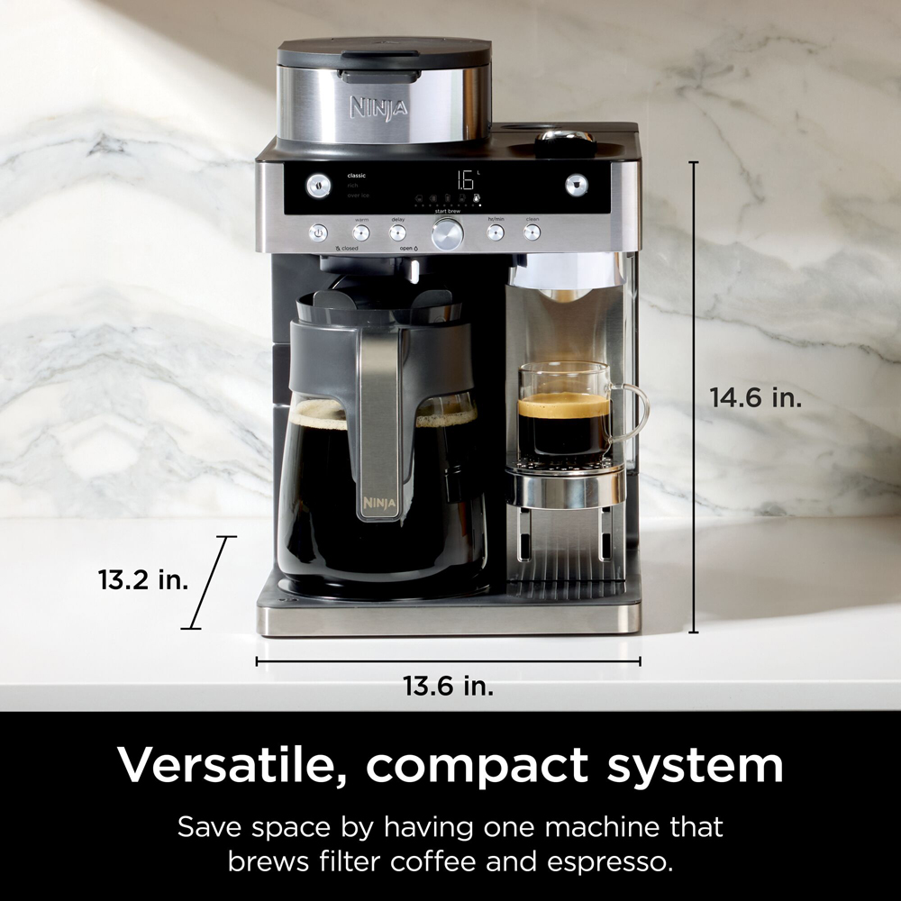 Ninja Prestige Dualbrew Silver and Black Coffee Machine Image 9