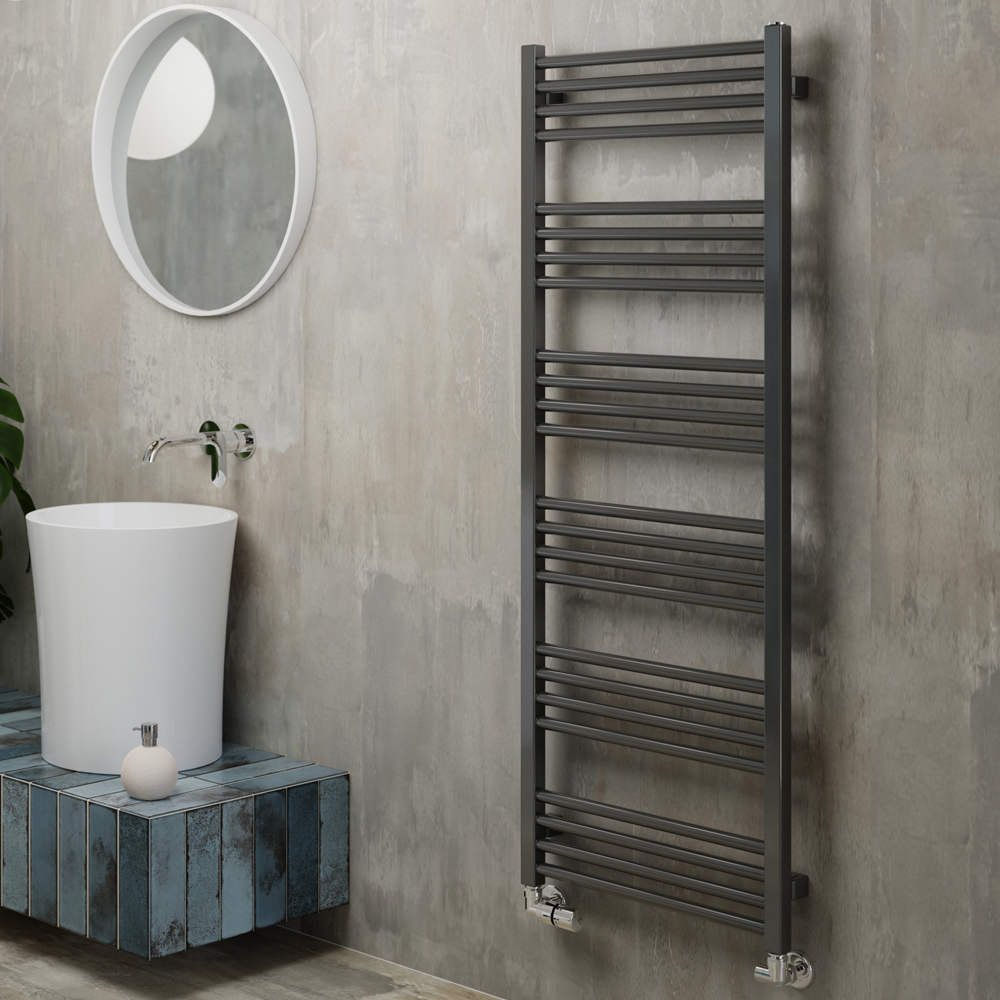 Terma Fiona 2002BTU Sparkling Grey Heated Towel Rail 1380 x 500mm Image 2