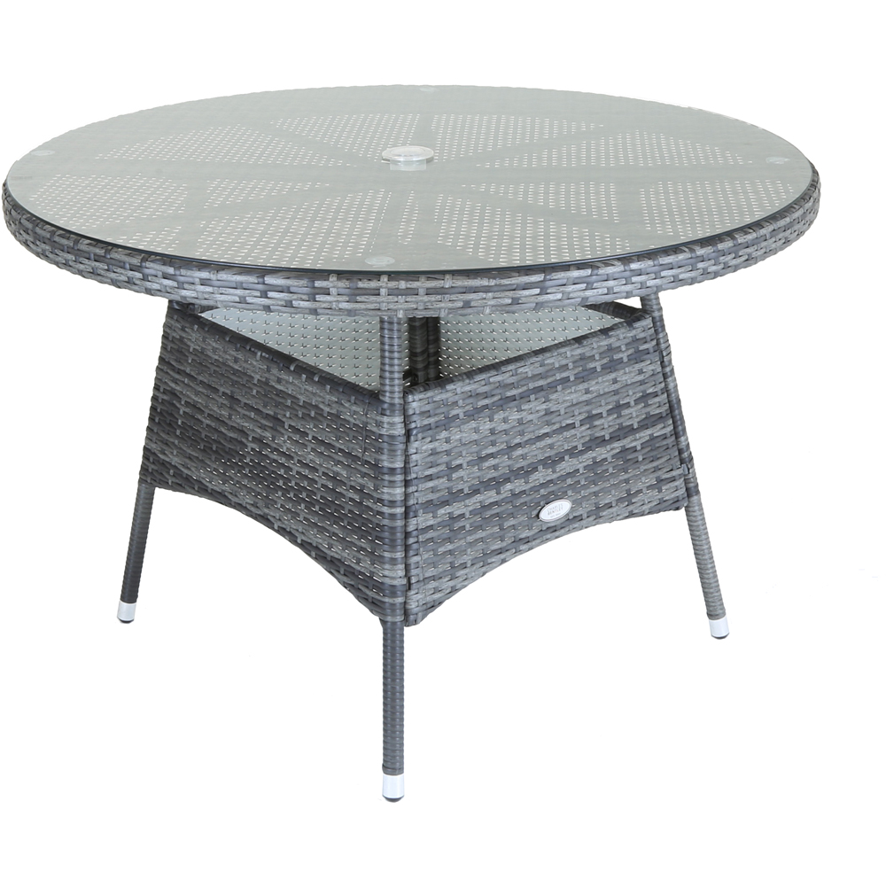 Charles Bentley 4 Seater Rattan Dining Set Grey Image 4