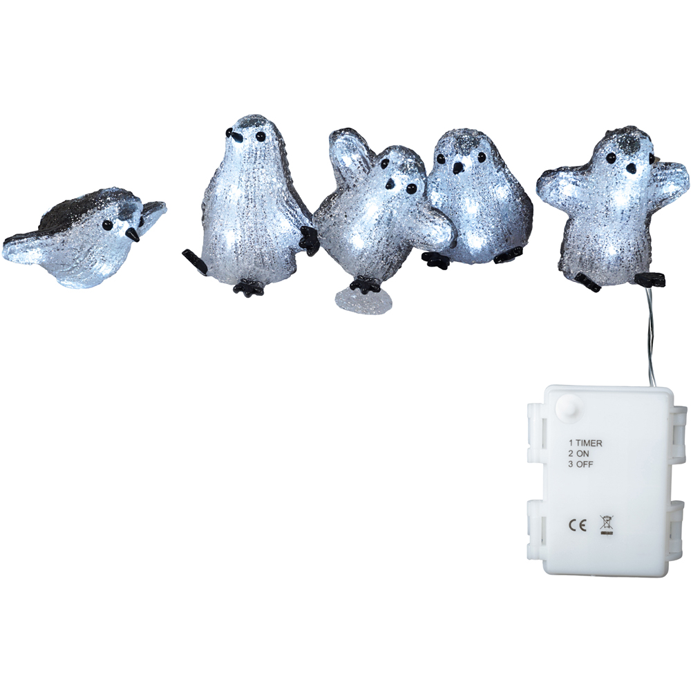 Xmas Haus Acrylic Penguin Decoration Set of 5 Image 4
