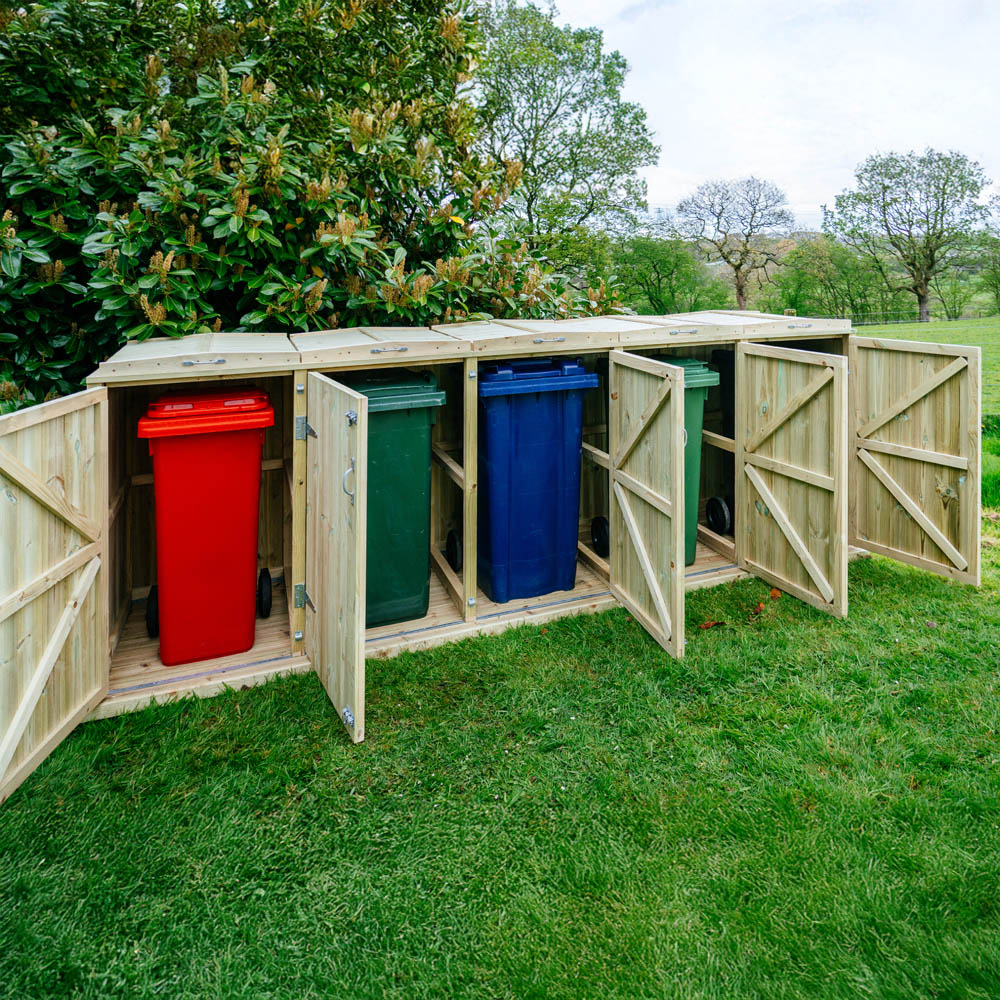 The Garden Village Shireburn 360L Quintet Wheelie Bin Shed Image 8