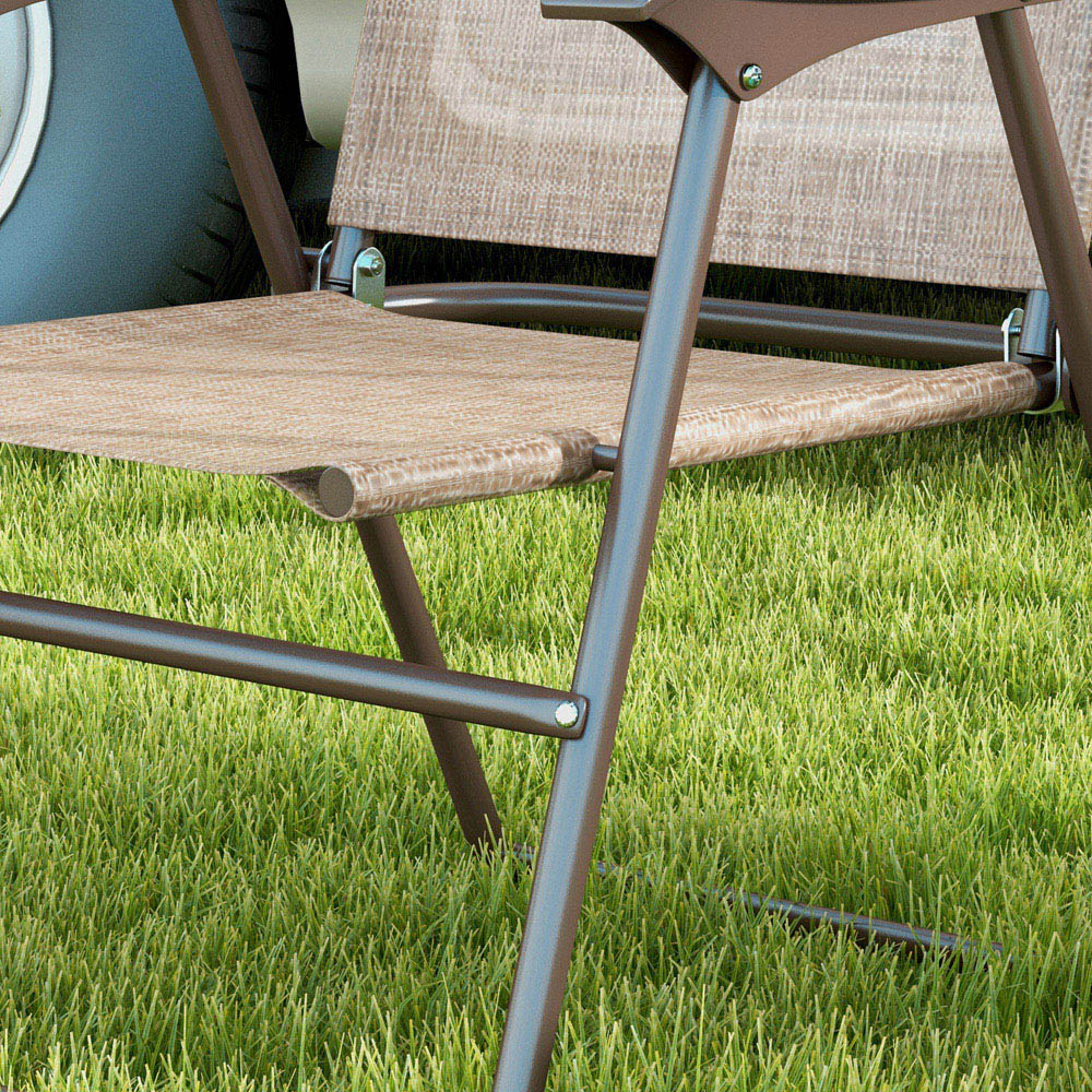 Outsunny Set of 2 Mixed Brown Folding Garden Chair Image 5