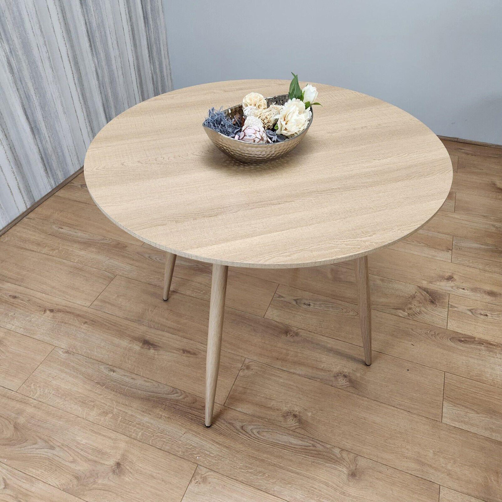 Portland 4 Seater Beige Wood Dining Table Image 7