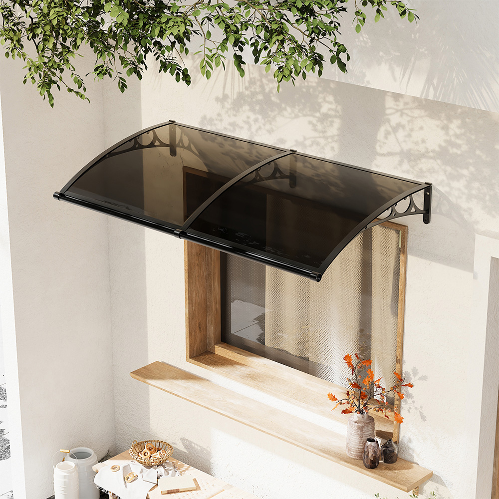 Living and Home Dark Grey Curved Door and Window Canopy 2.0 x 1.0m Image 7