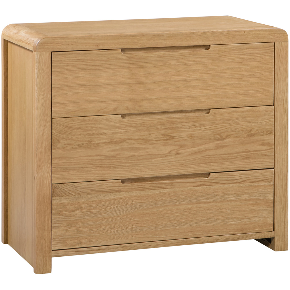 Julian Bowen Curve 3 Drawer White Oak Chest of Drawers Image 2