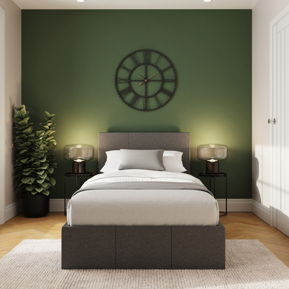 GFW Single Grey Hopsack Fabric Side Lift Ottoman Bed with Bonnell Mattress Image 6