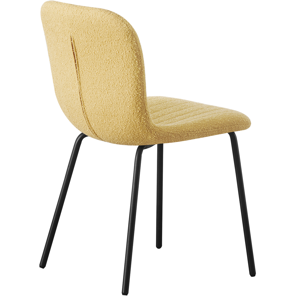Bella Set of 4 Yellow Teddy Faux Fur Stitched Design Dining Chairs Image 4
