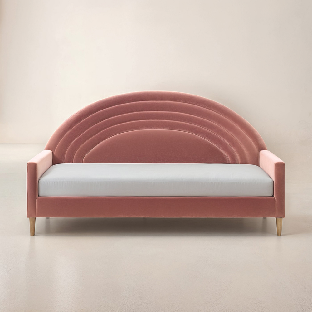 Flair Noa Pink Velvet Rainbow Day Bed Image 3