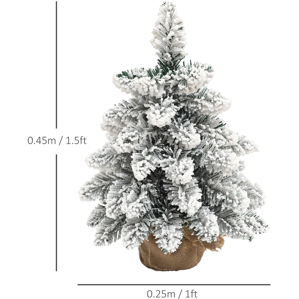 Everglow Snow Flocked Tabletop Mini Artificial Christmas Tree 1.5ft 2 Pack Image 7
