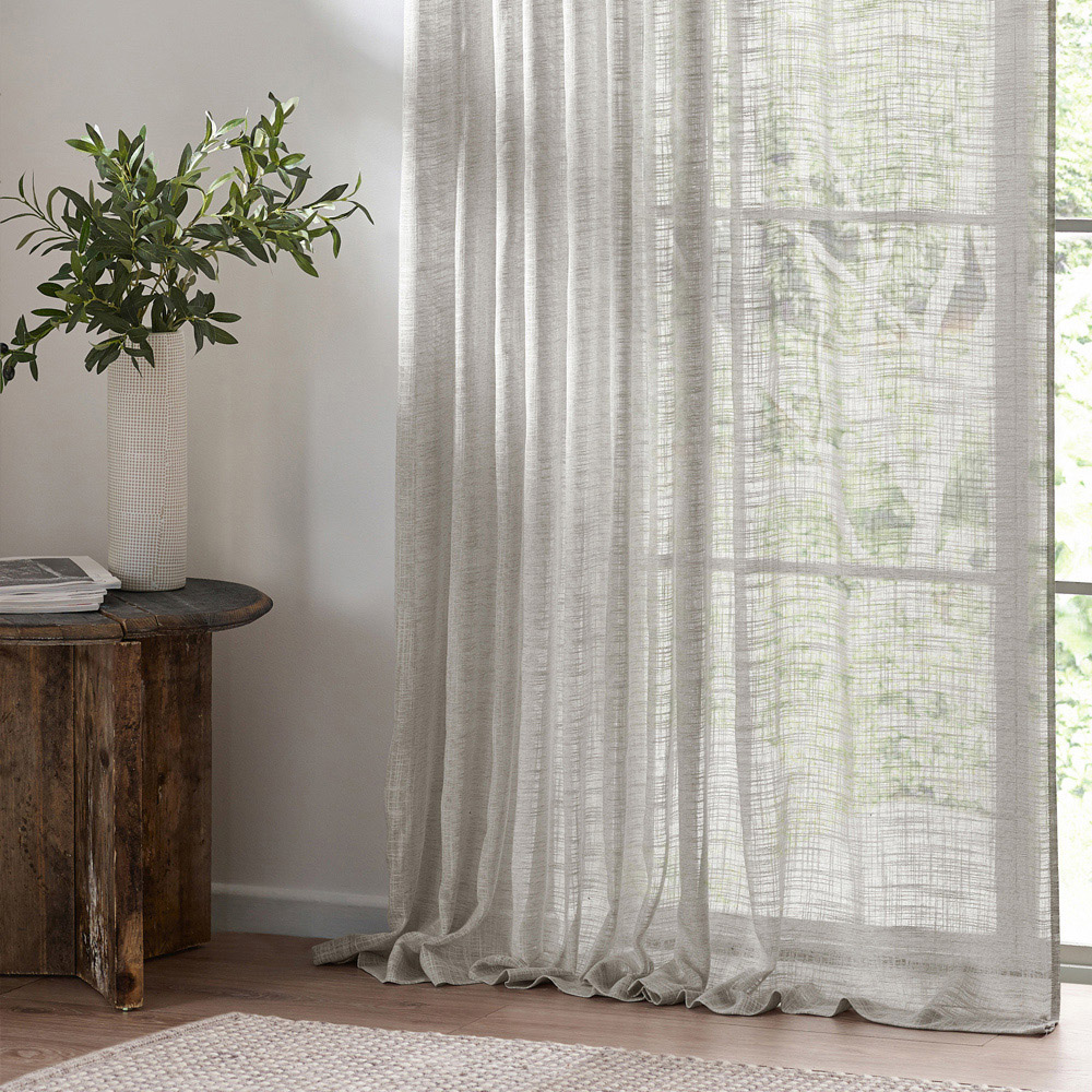 Yard Cirrus Sheer Tab Top Grey Curtain Panel 250 x 290cm Image 3