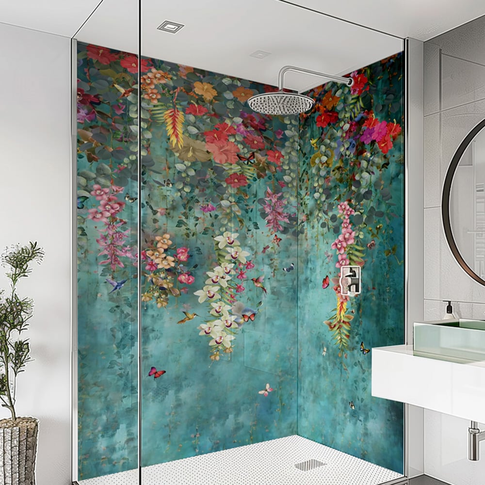 Splashbax Premium Artisan Botanical Cascade Di Bond Shower Panel 2400 x 900mm Image 1