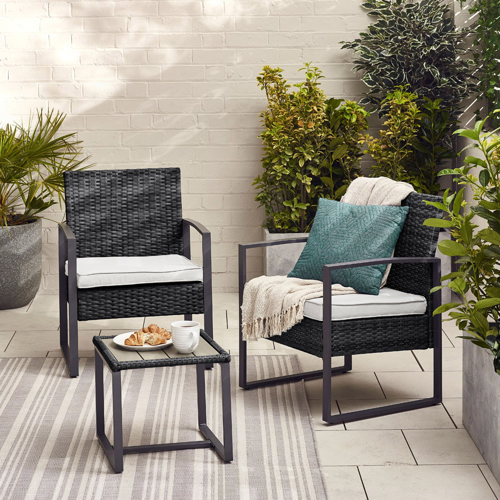 Furniturebox Seville 2 Seater Bistro Set Black Image 7