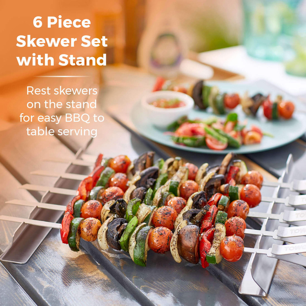 Tower 6 Piece Skewer Set with Stand Image 2