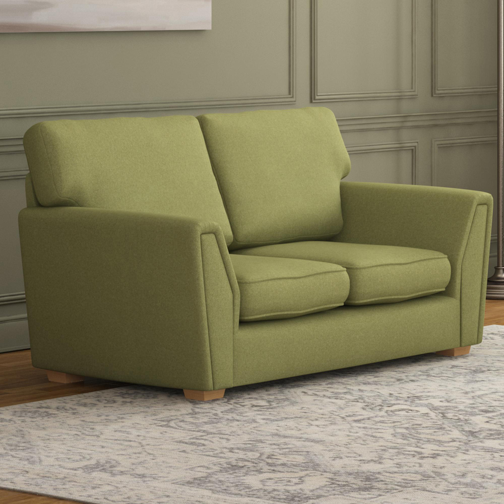 Wendleberry 2 Seater Olive Venice Fixed Back Sofa Image 5
