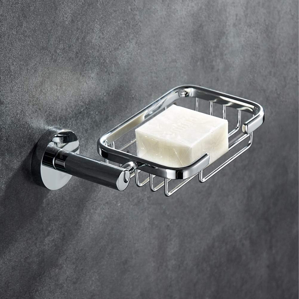Nes Home Chrome Square Soap Dish with Holder Image 2