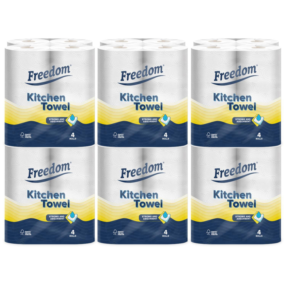 Freedom Lemon Toilet Paper 90 Rolls 3 Ply with Kitchen Towel 24 Rolls 2 Ply Image 4