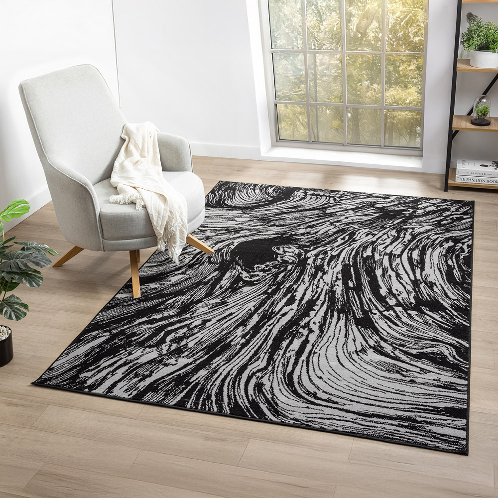 Desire Rugs Obsidian Grey Whirlpool Rug 160 x 230cm Image 2