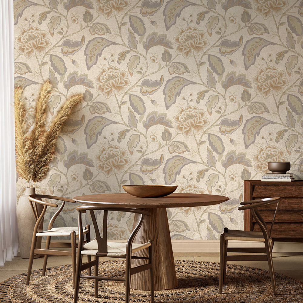 Belgravia Decor Maya Trail Beige and Cream Wallpaper Image 4