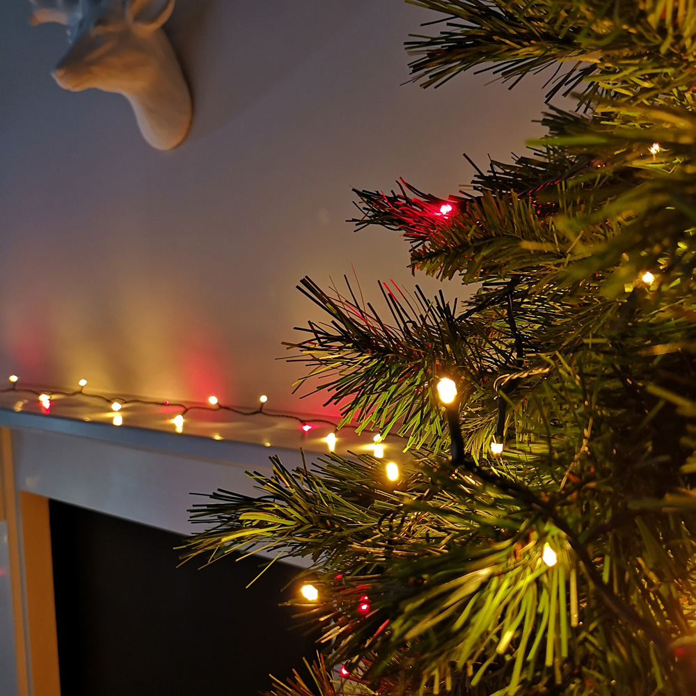 Premier SupaBrights 200 Red and Vintage Gold LED Multi-Function Green String Light 16m Image 9