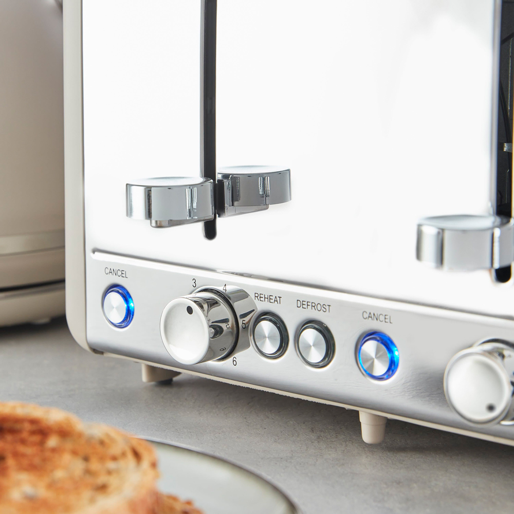 Tower Cavaletto EEJB186 Latte 4 Slice Toaster with 1.7L Kettle Set Image 6