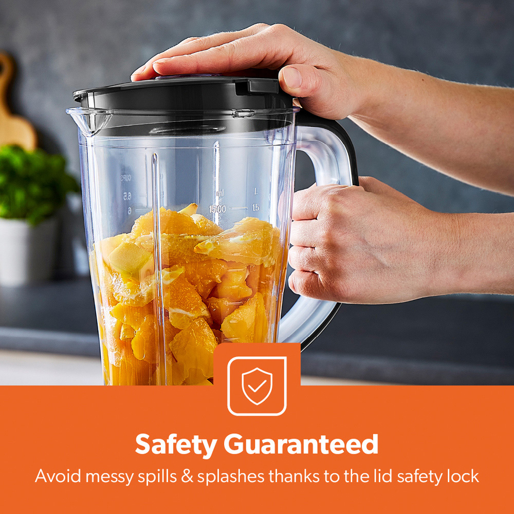 Geepas GSB44035UK-BK Black 1.5L 2-in-1 Food Jug Blender 500W Image 7