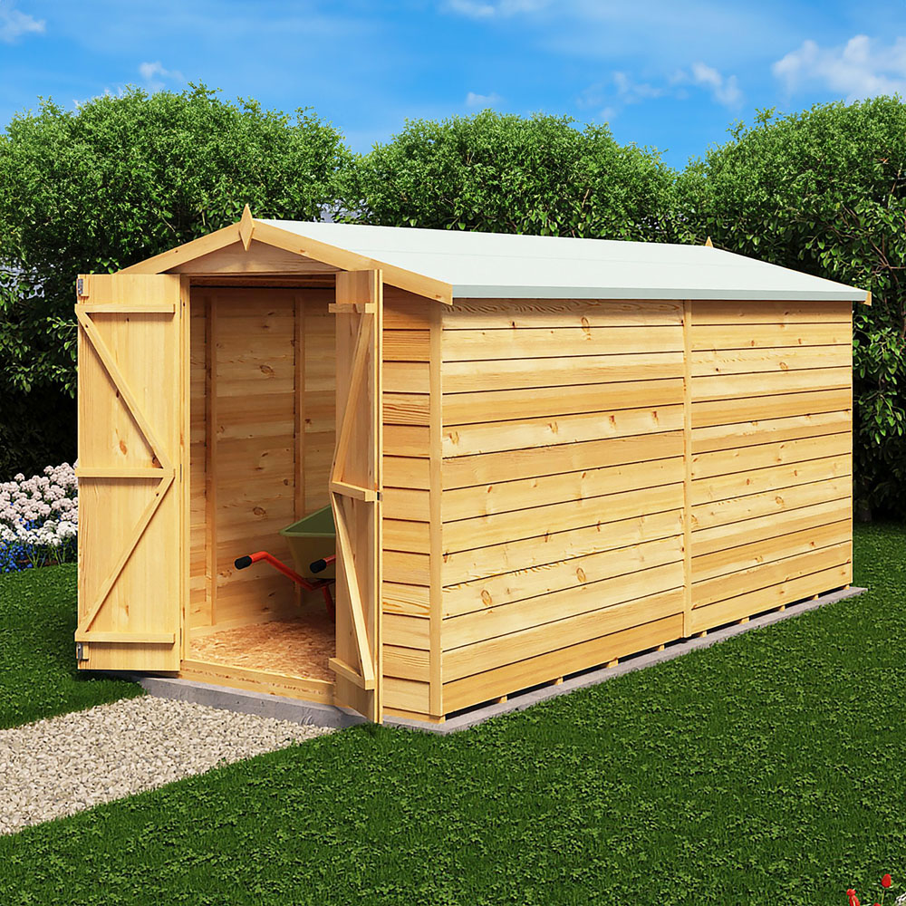 Shire 12 x 6ft Double Door Dip Treated Overlap Apex Shed Image 5