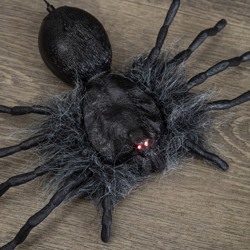 Samuel Alexander Ash Dropping Dangling Animatronic Spider Halloween Decoration 2ft 3 Pack Image 7