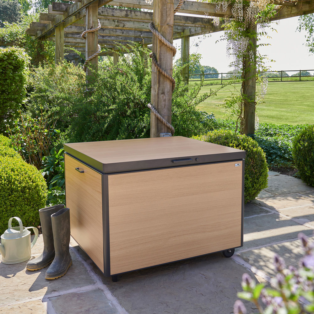 Royce Medium Wood Look Outdoor Storage Box 779L Image 3
