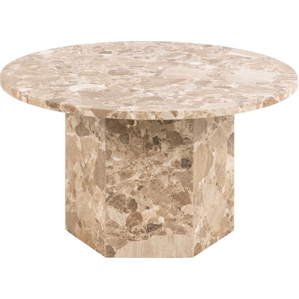 Florence Naxos Brown Marble Round Coffee Table Image 2