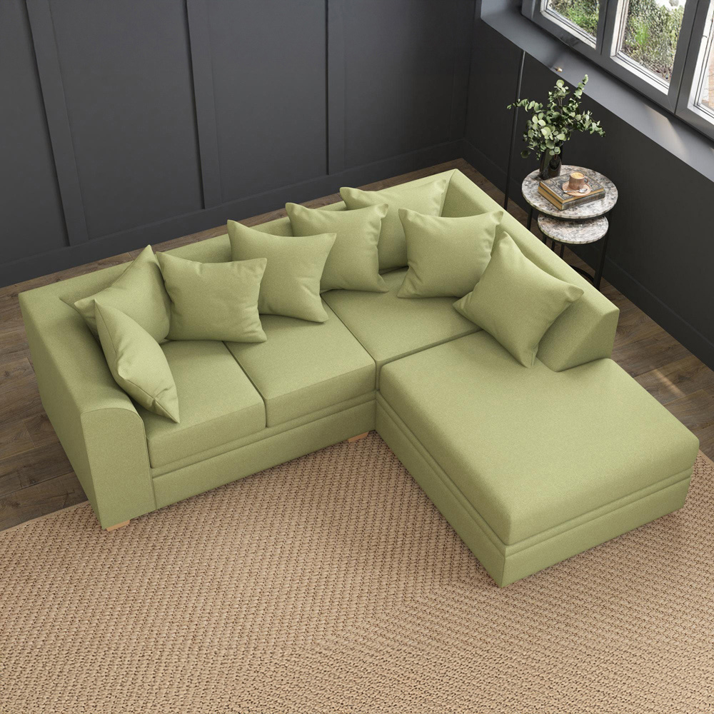 Modo 3 Seater Olive Venice Right Hand Scatter Back L-Shape Corner Sofa Image 7