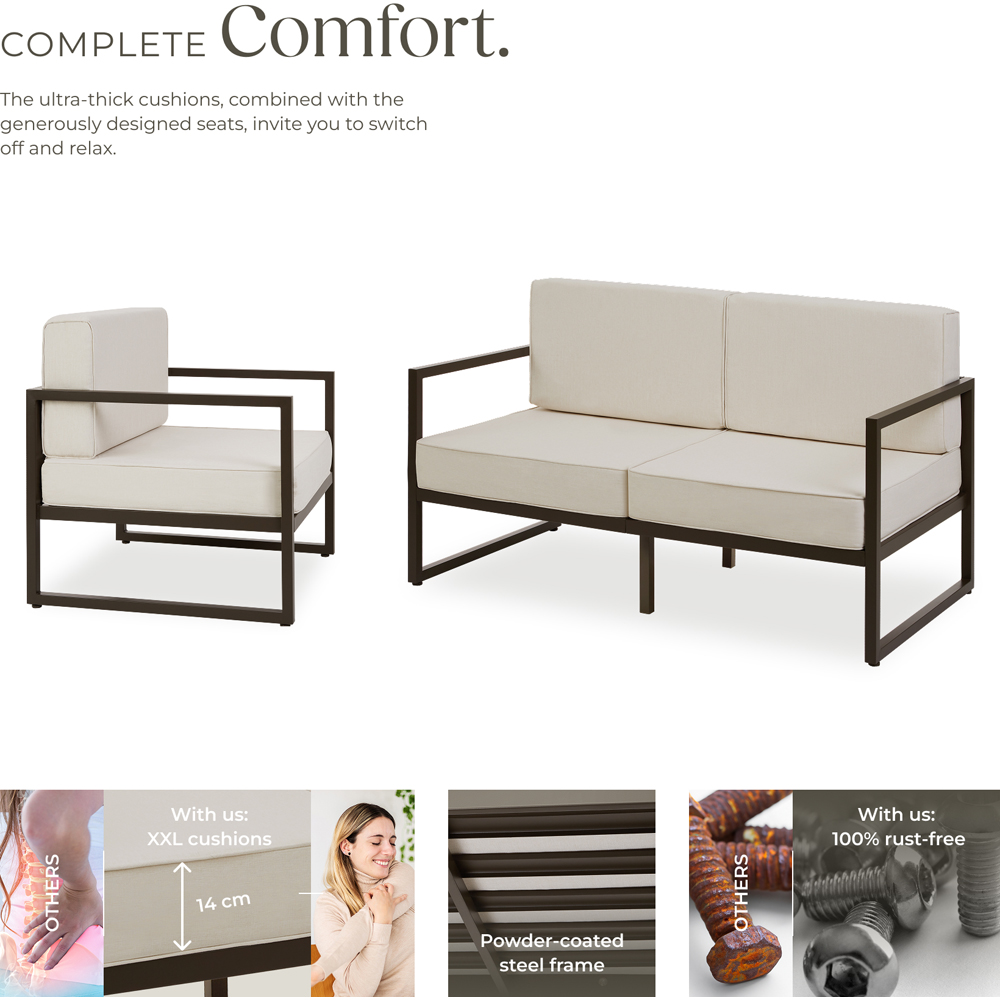 tectake Comosa 4 Seater Garden Sofa Set with Cushion Image 3