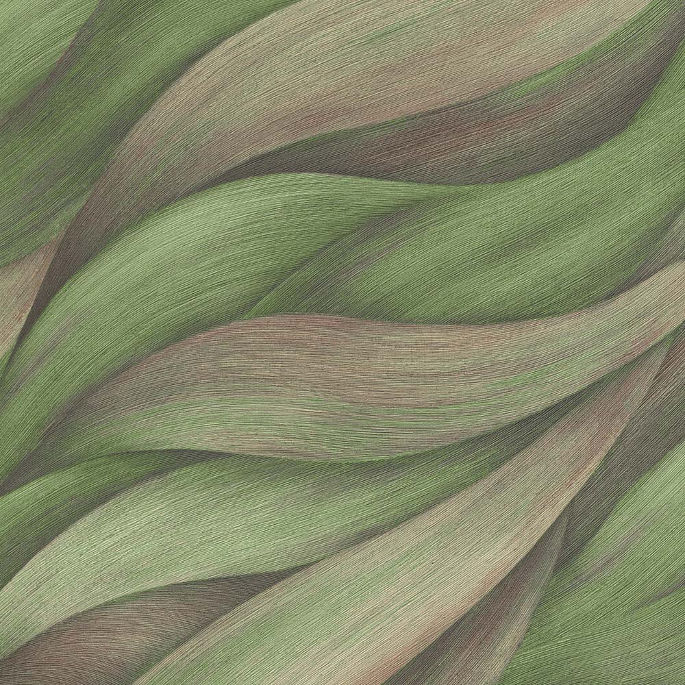 Erismann Leaf Waves Green Wallpaper Image 1