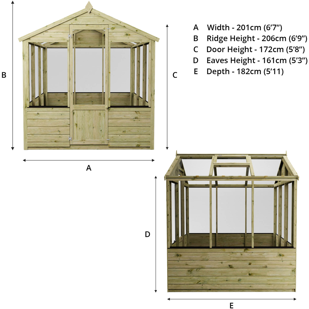 Mercia Wooden 6 x 6ft Traditional Greenhouse Image 9
