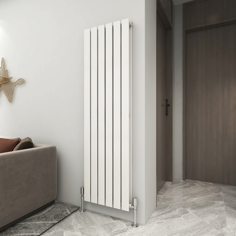 White 5194 BTU Double Flat Panel Vertical Column Radiator 1600 x 408mm Image 2