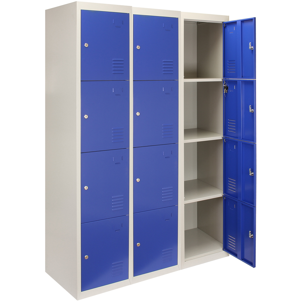 Monstershop 4 Door Blue Metal Storage Locker 3 Pack Image 5