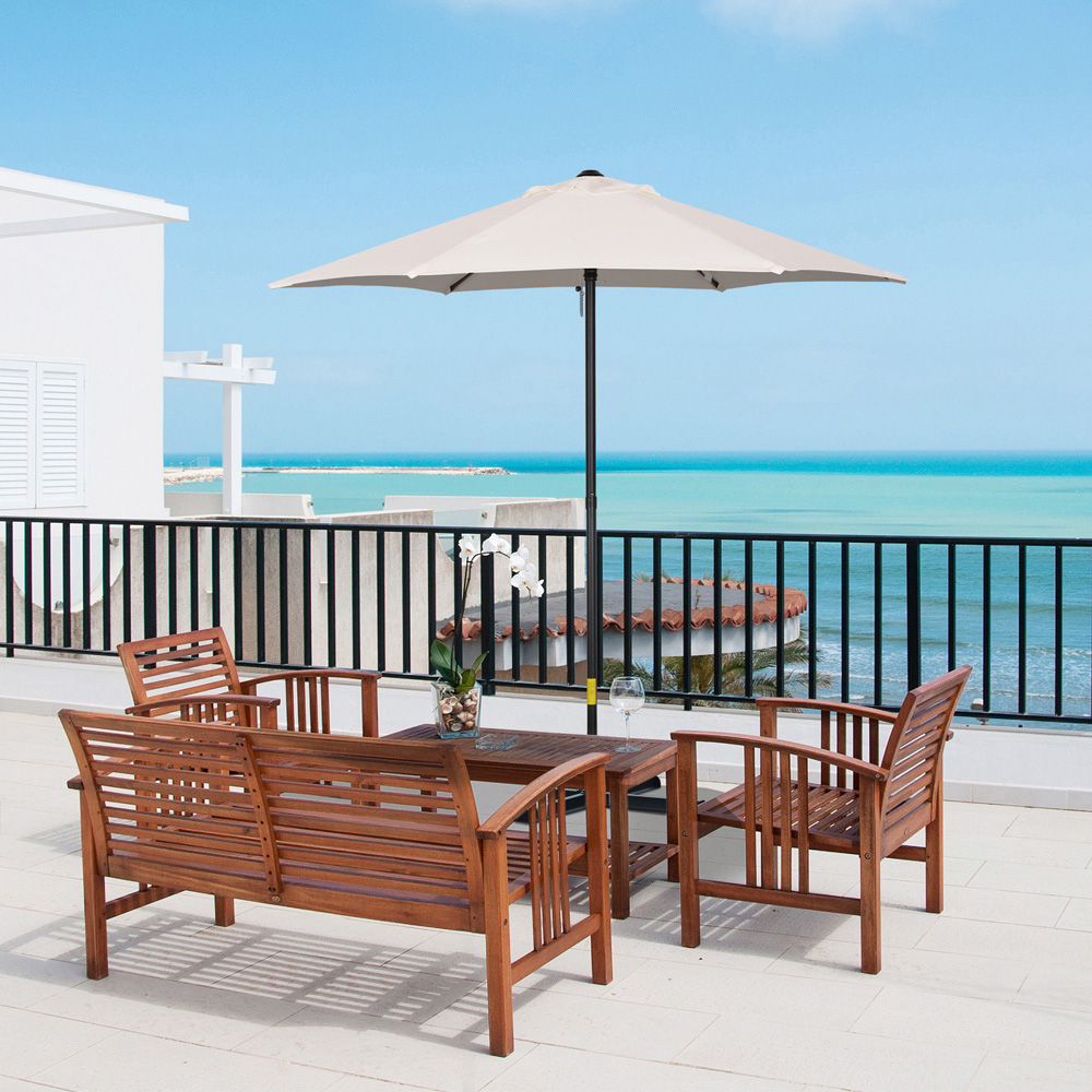 Outsunny Cream White Patio Parasol 2m Image 2