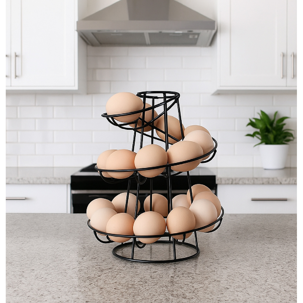Modcraft Black 18 Eggs Helter Skelter Style Spiral Egg Storage Rack Image 4