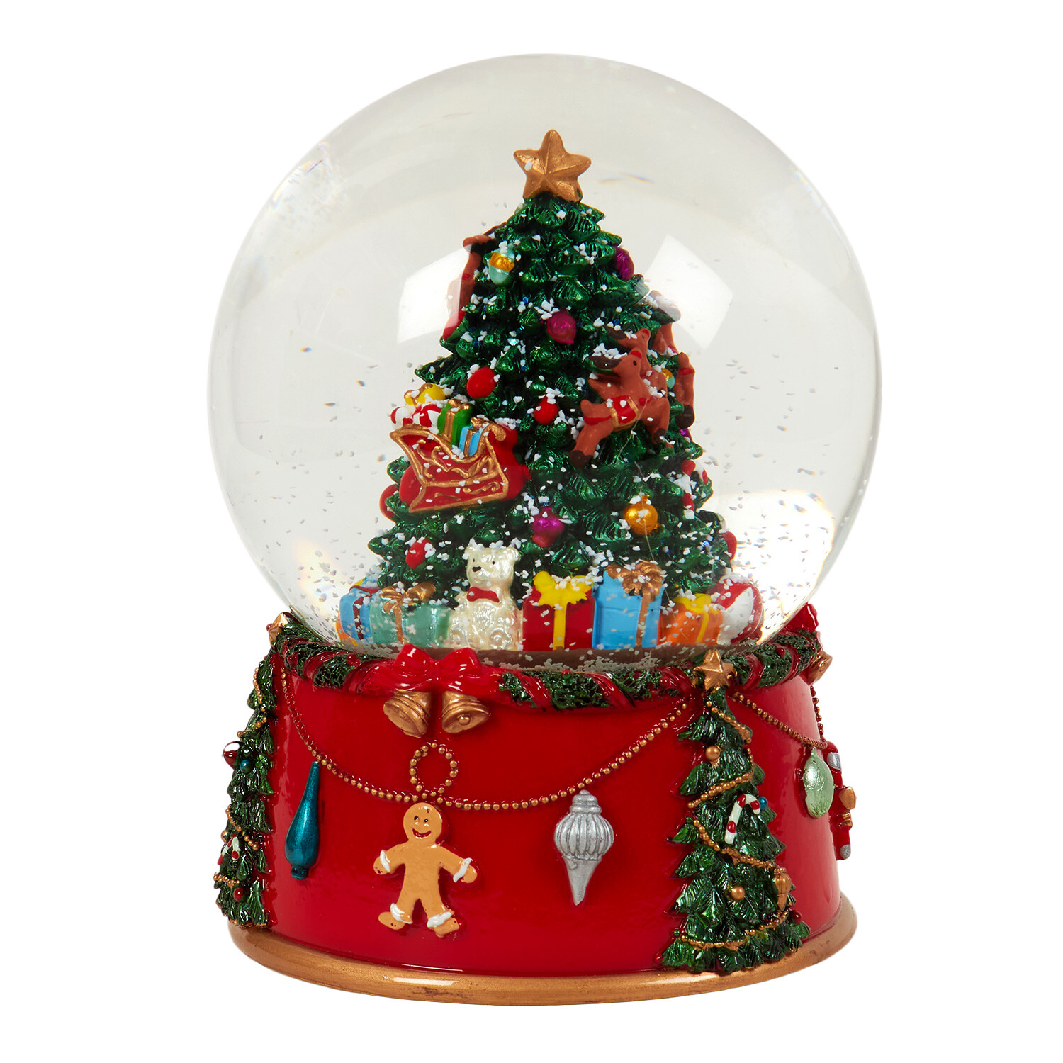 Traditional Christmas Tree Snow Globe - Red Image 3