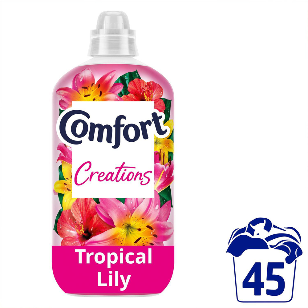 Comfort Perfume Creations Tropical Lily Fabric Conditioner 45 Washes 1.35L 6 Pack Image 3