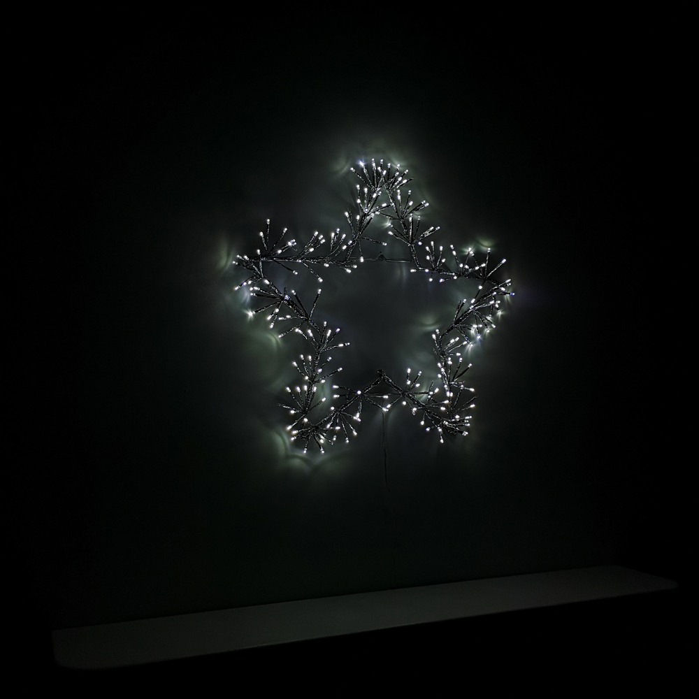Premier Cool White Twinkling LED Silver Star Silhouette Christmas Decoration 60cm Image 3