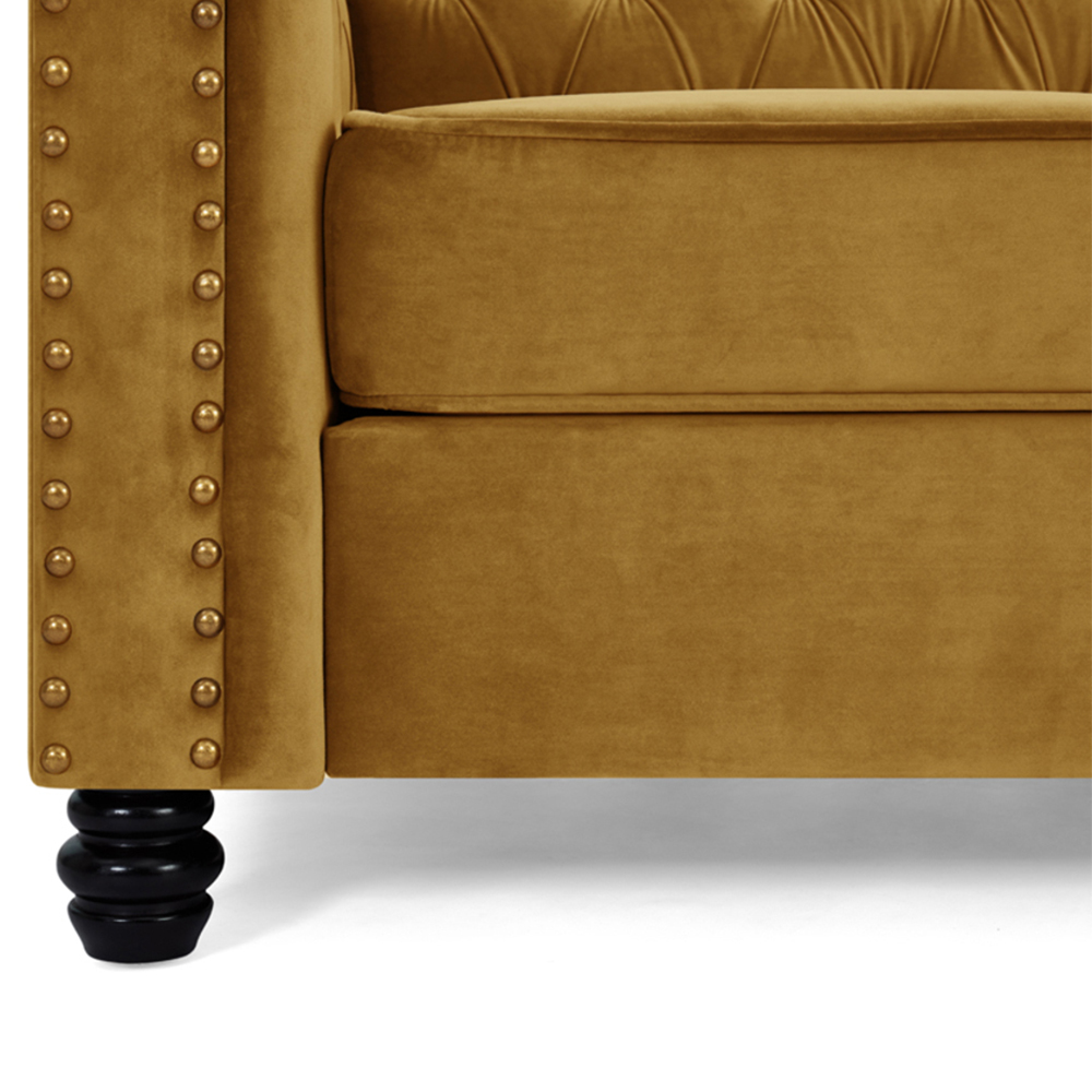 Home Detail Chesterfield 2 Seater Studded Gold Velvet Sofa Image 5